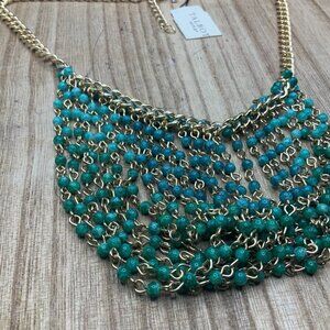 Talbots NWT Multi Strands Aqua Beaded Necklace
